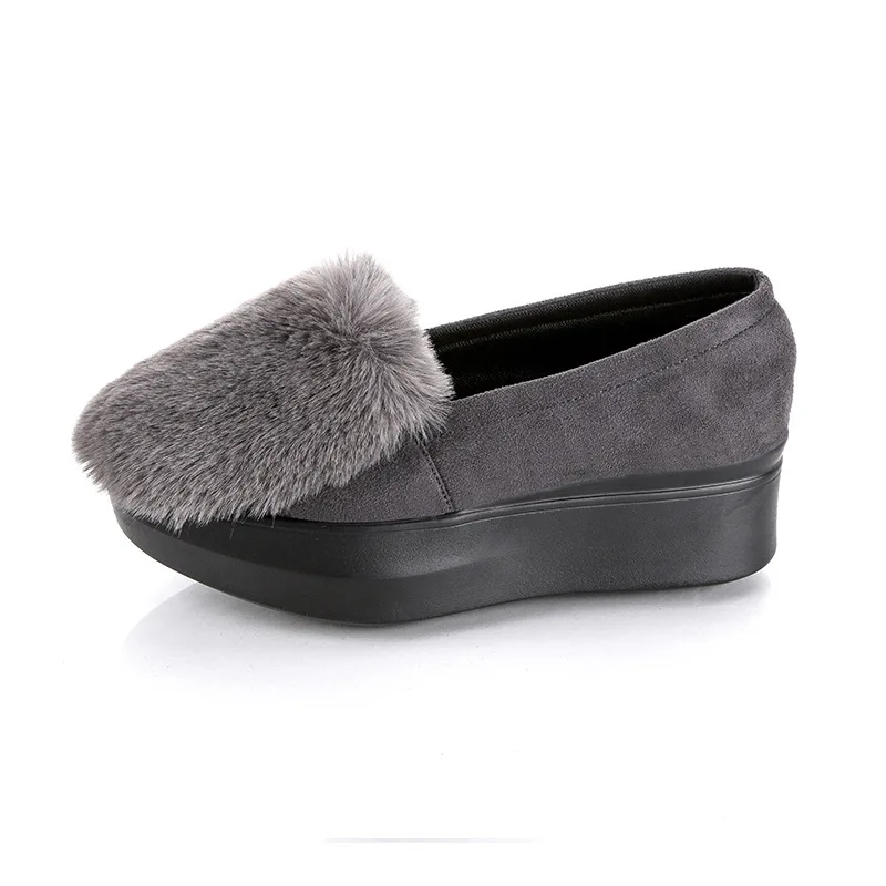 Fujin/тонкие туфли с губкой Сезон осень зима Обувь в стиле фасоли Прямая поставка