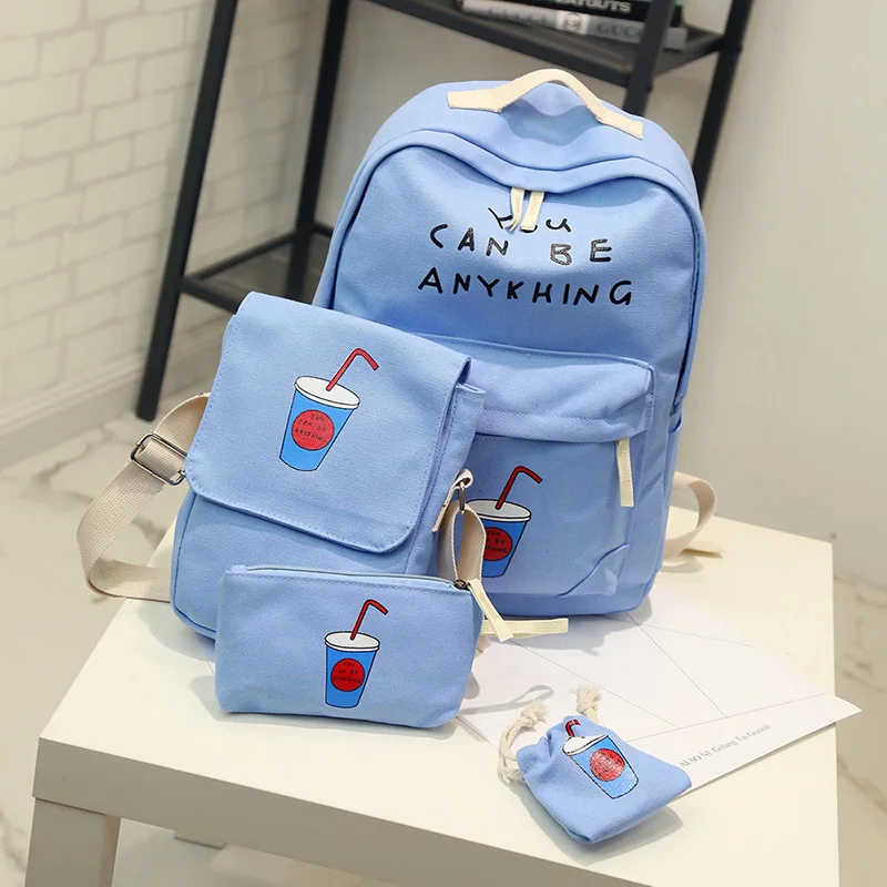 Детские школьные сумки 4/шт. mochila escolar рюкзаки для девочек холщовый рюкзак и сумка a