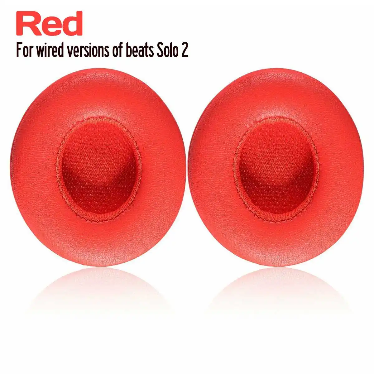 Red Wired Type 1 пара сменных подушечек для наушников для Solo 2 для Solo3 Беспроводная/Проводная кожаная Блокировка шума тихие мягкие наушники - Цвет: Red Wired Type