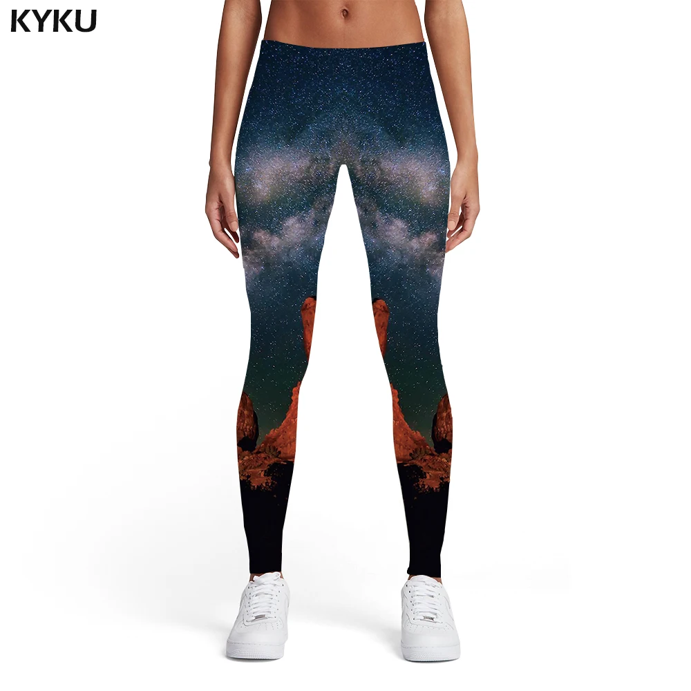 KYKU galaxy Леггинсы женские синие спортивные космические дамские Harajuku спандекс готические сексуальные женские s легинсы, штаны для фитнеса модные летние