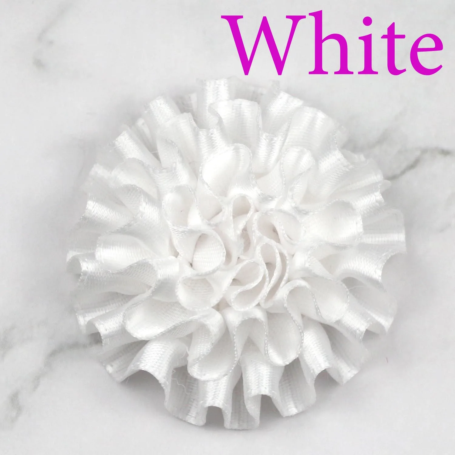 white 10-100 шт " атласная лента цветы пиона Аппликации/ремесло/Свадебные украшения DIY для пошива швейных изделий принадлежности DIY повязка на голову 5x5 см - Цвет: white