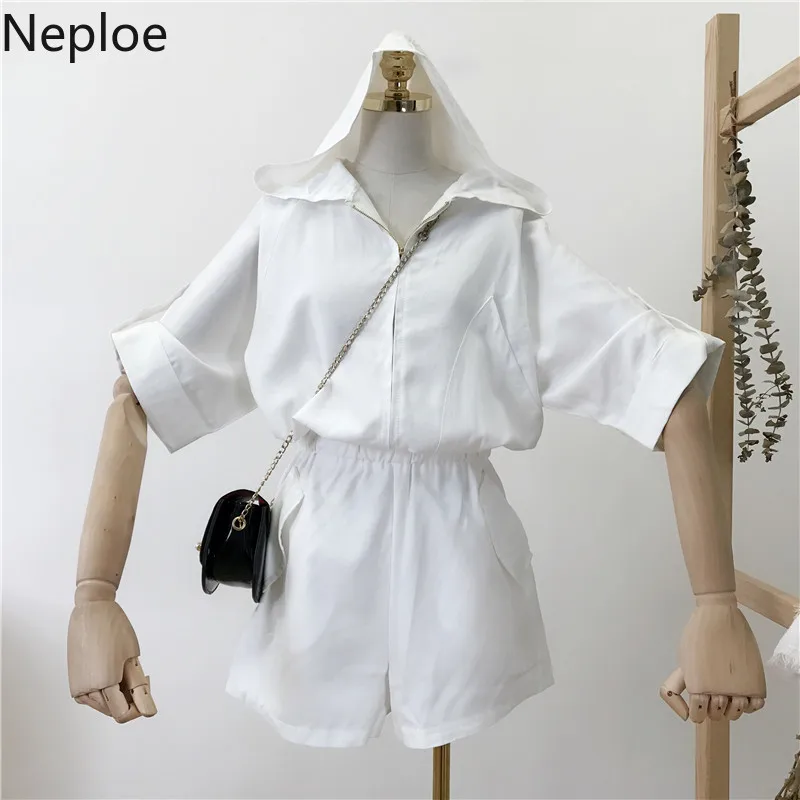 Neploe корейские модные женские комбинезоны лето 2019 повседневные с капюшоном на
