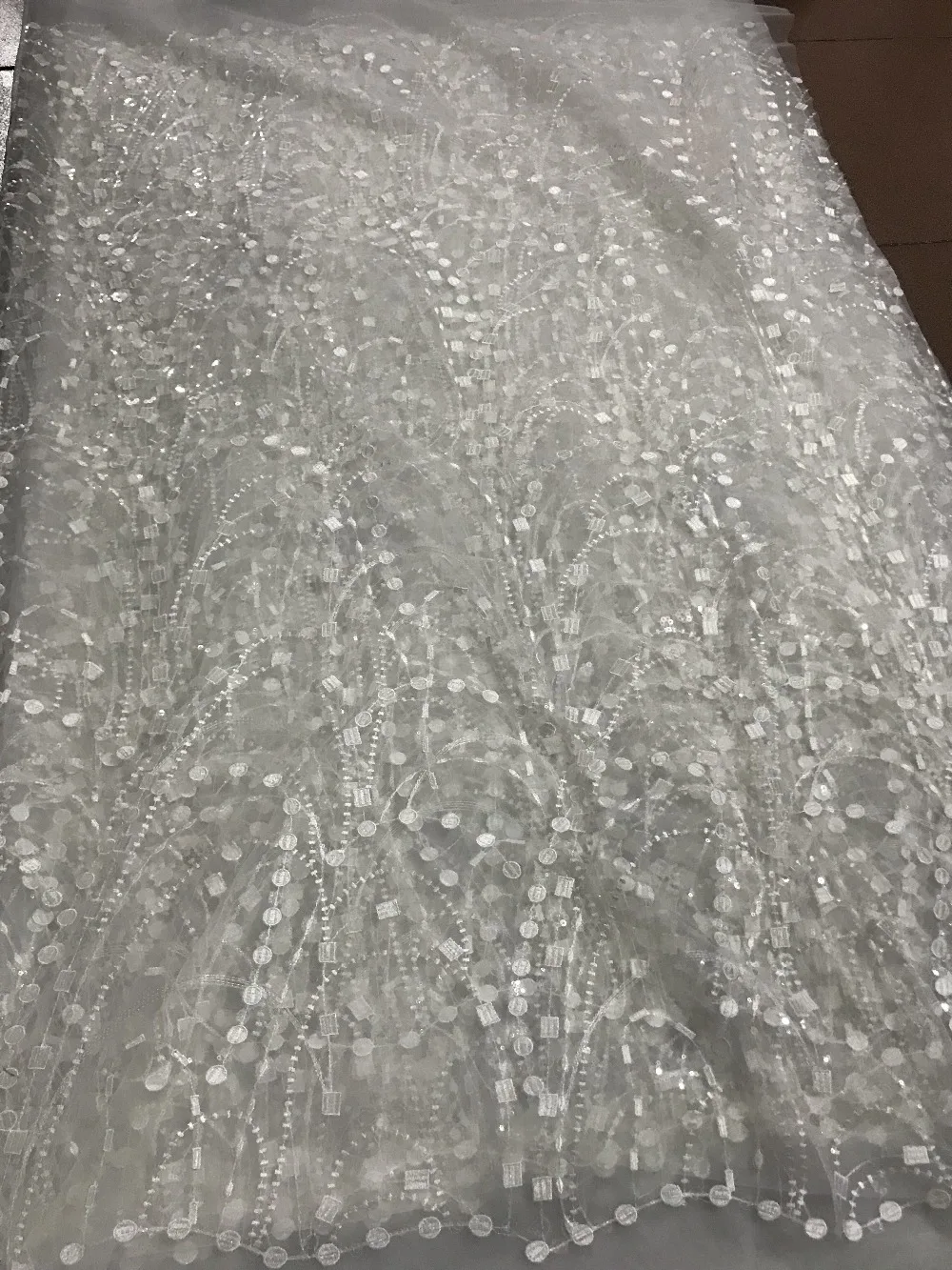 embroidery lace fabric best quality with sequins newest J-1136 tulle mesh for sawing dress | Дом и сад