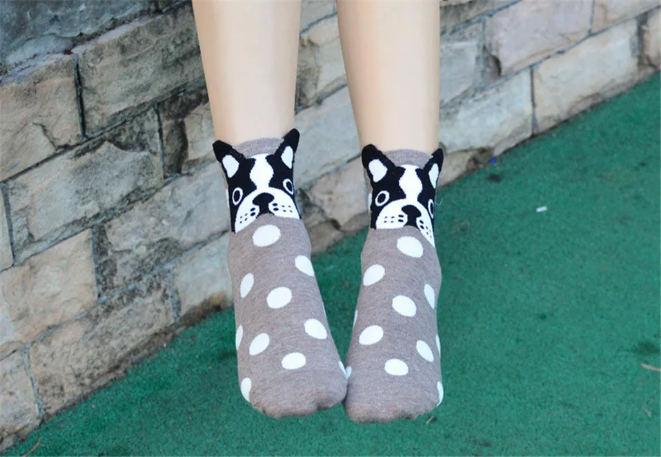Harajuku/женские носки для взрослых с собаками из мультфильмов; сезон осень-зима; Meias; новые рождественские подарки