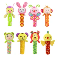 cute plush toys baby soothing rattle animal bb stick hand bell rattle funny educational toys for kids baby birthday gifts