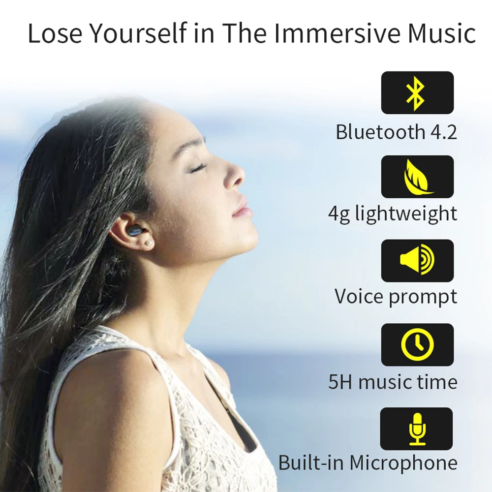 UCOMX U6M Беспроводные наушники с микрофоном Мини Bluetooth в ухо монитор наушник
