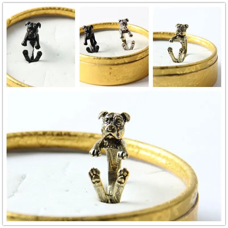 Прямая поставка кольцо в стиле панк американского питбултерьера свободного