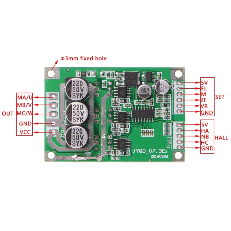 DC 12V 36V 15A 500W бесколлекторный мотор контроллер зал BLDC драйвер платы|Двигатель
