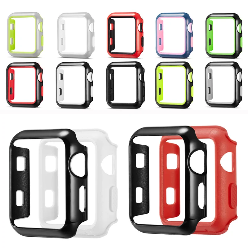 Двухцветный силиконовый чехол бампер для Apple Watch IWatch серии 1 2 3 с полной защитой 42