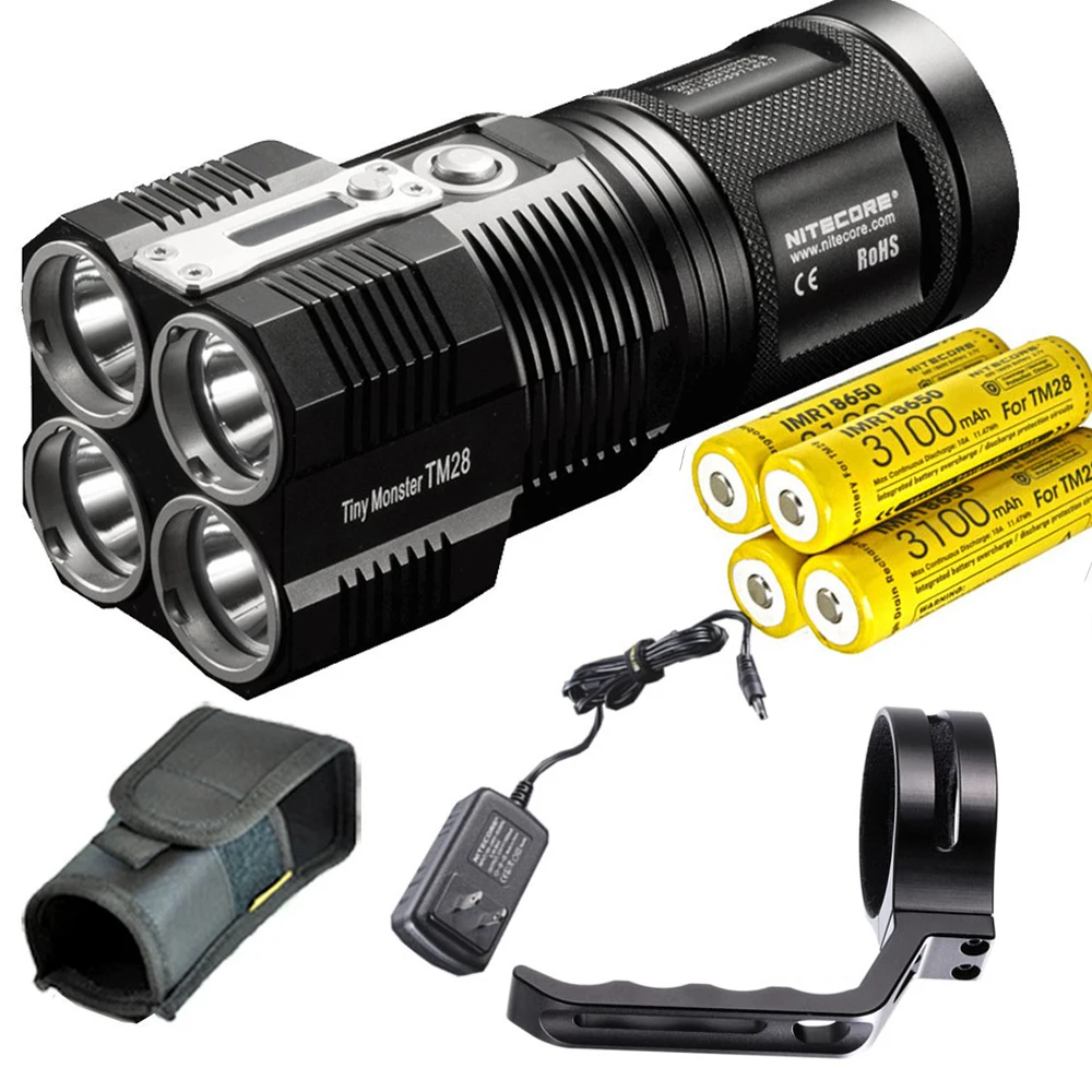 Фонарь NITECORE TM28 4 * CREE XHP35 HI max. 655 лм дальность луча 18650 м перезаряжаемый фонарик шт.