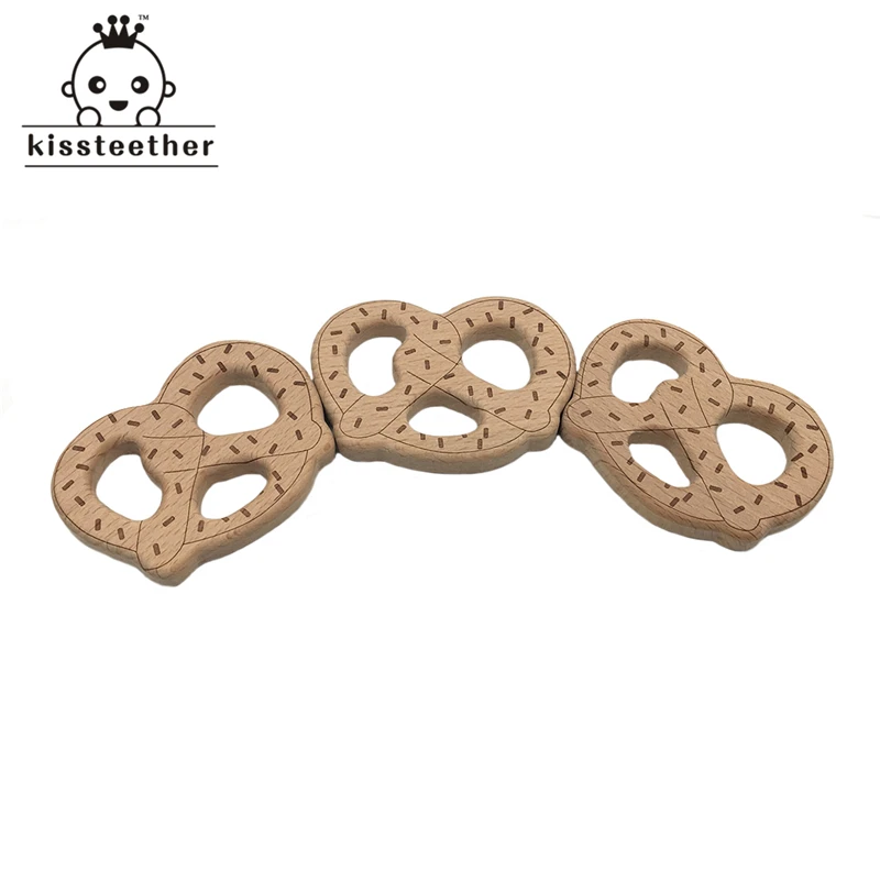 Деревянная хлебная палочка деревянный Прорезыватель для зубов pretzels жевательная
