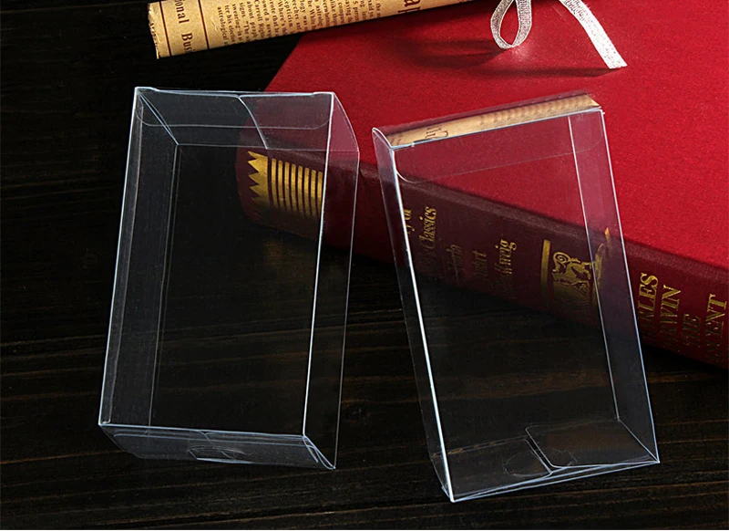 200pcs 7x7x18 Jewelry Gift Box Clear Boxes Plastic Box Transparent Storage Pvc Box Packaging Display Pvc Boxen For Wed/christmas