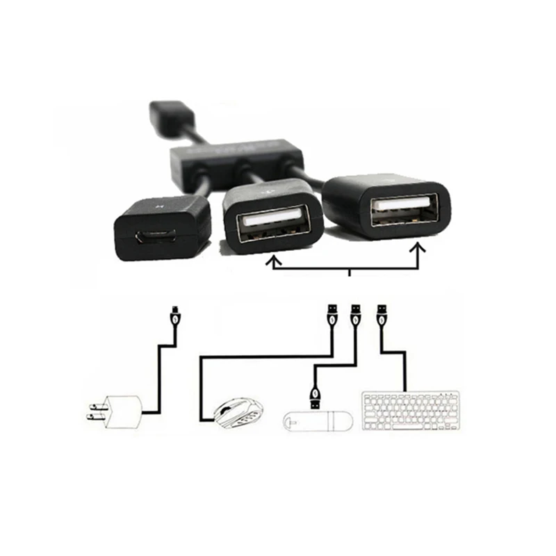 Кабель QQQRGB 3 в 1 Micro USB OTG мобильный телефон игровой адаптер для Android конвертер OPPO