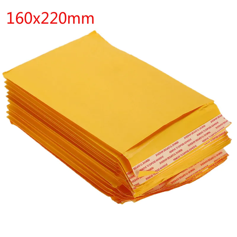 160x220mm 50 шт./лот, крафт-бумага, Пузырьковые конверты, сумки для почтовых отправлений, мягкий конверт, пузырьковый почтовый пакет, Прямая поставка - Цвет: 160x220mm