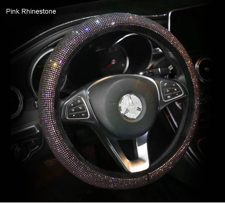 Новые красочные хрустальные стразы Чехлы рулевого колеса автомобиля женские Диаманте автомобиль покрытый руль чехол аксессуары для интерьера