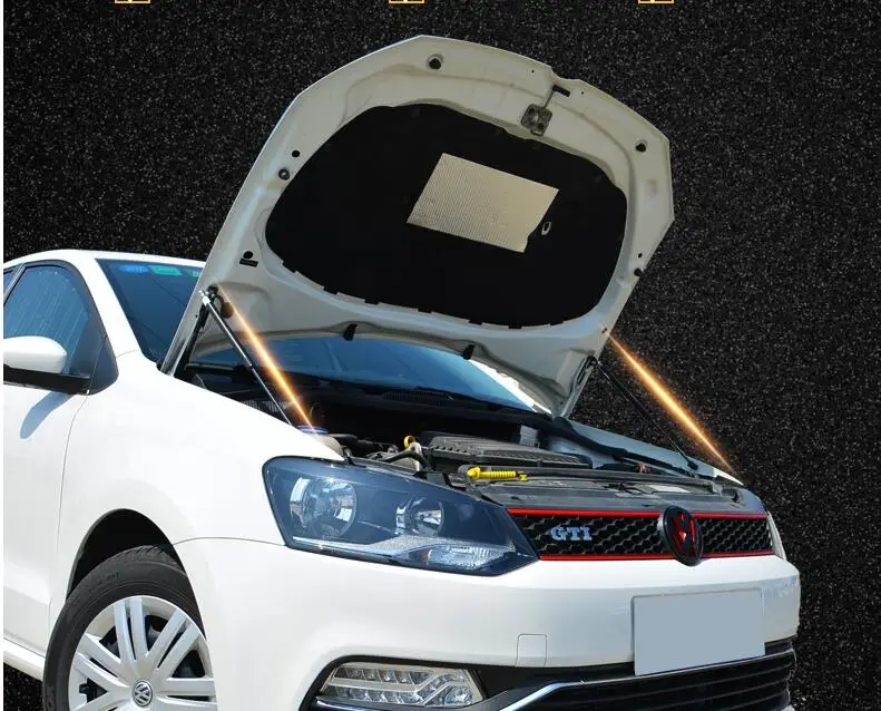 Для VW POLO MK5 2011- крышка переднего капота двигателя поддерживающая гидравлический шток стойки Пружинные ударные штанги кронштейн автомобильные аксессуары