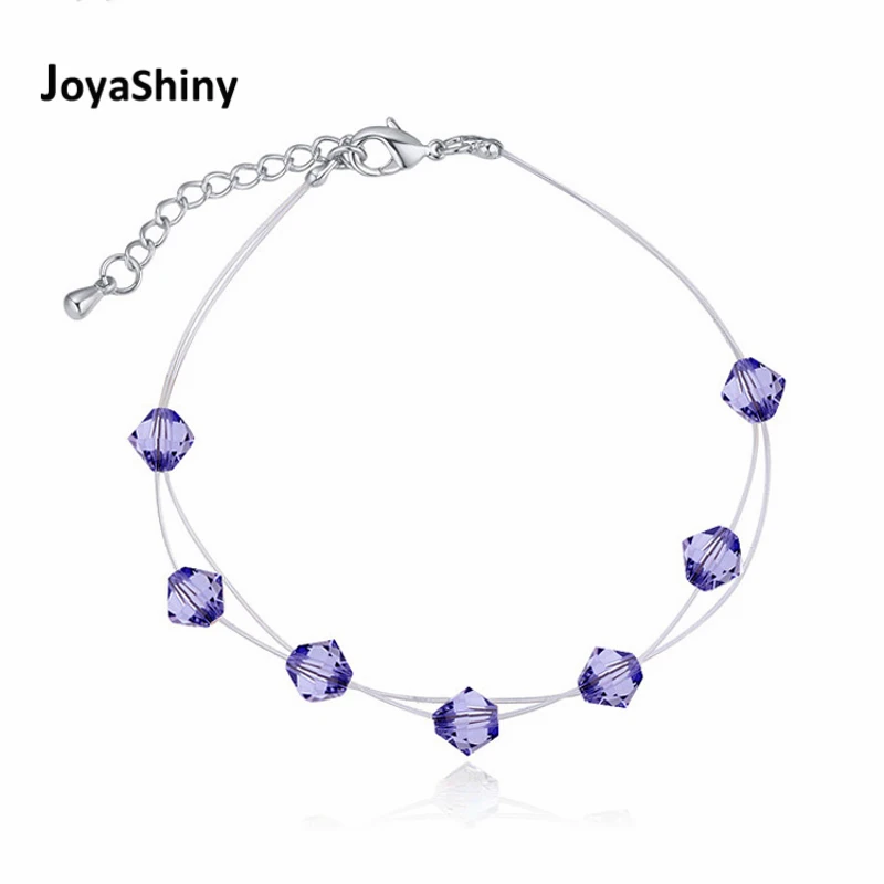 Joyashiny оригинальные Кристаллы из элементов Swarovski Strand браслеты браслет цепочка Pulseiras женские богемные ювелирные изделия в одном направлении
