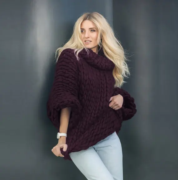 Рождественский свитер вязаный шерстяной для женщин | Женская одежда