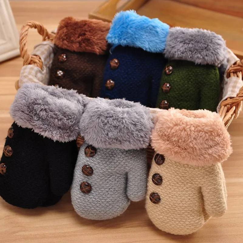 1 Pair Winter Kid Boy Girl Gloves Full Finger Kids Mittens Warm Children Knitting Best Sale- Popular | Аксессуары для одежды