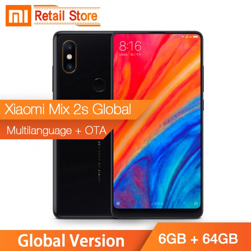 Глобальная версия Xiaomi mi X 2 S полный экран 6 Гб 64 Смартфон Snapdragon 845 12 МП * двойная
