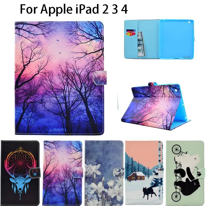 

Ультратонкий чехол-книжка из мягкого ТПУ и ПУ кожи с подставкой для Apple iPad 2 3 4 9,7 дюйма