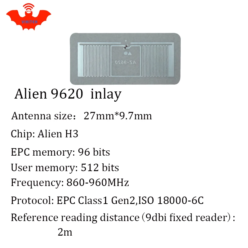UHF RFID tag Alien 9620 инкрустация 915 МГц 900 МГц 868 МГц 860-960 МГц Higgs3 EPC Gen2 ISO18000-6c смарт-карта Пассивная RFID Метка