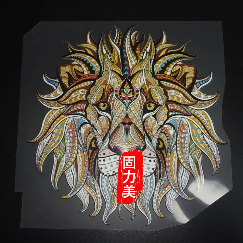 2 шт. модная футболка с изображением головы льва декоративная Термотрансферная