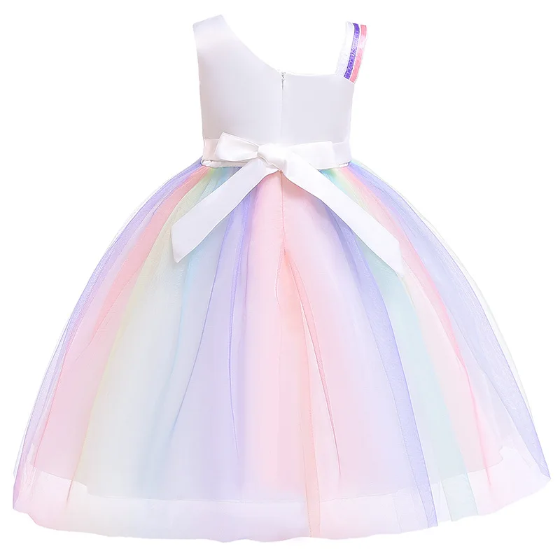 Children Clothing Colorful Mesh Kids Party Costume Unicorn A-Line Sleeveless Girls Dresses | Детская одежда и обувь