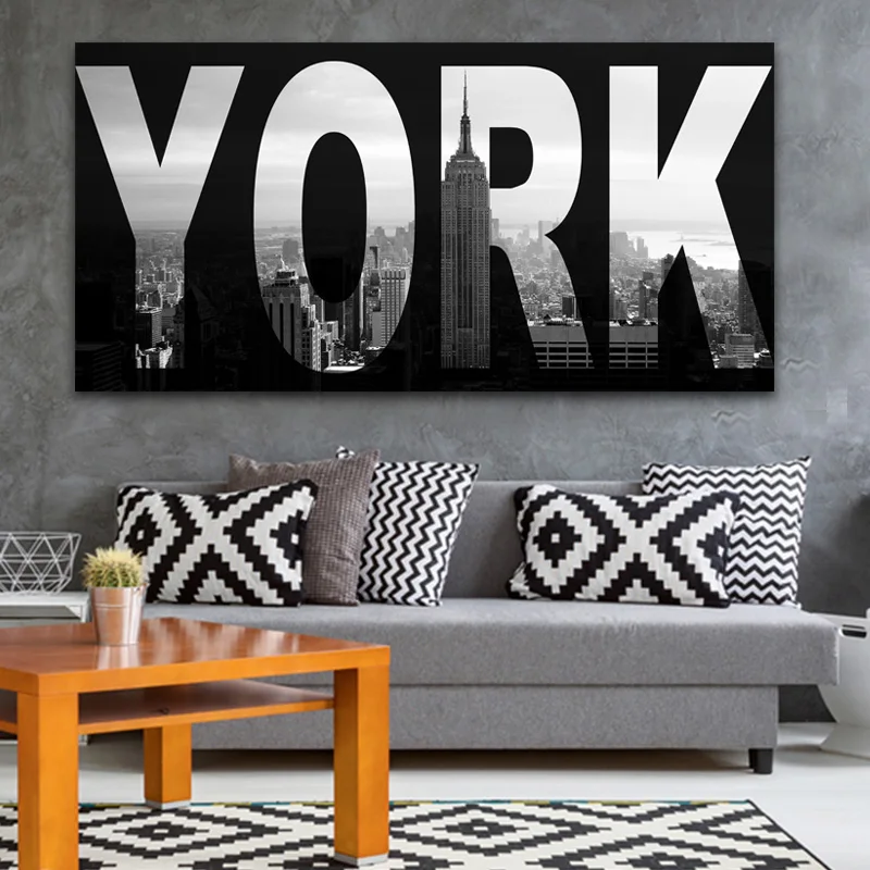 

GOODECOR Wall Canvas Art Home Decor Canvas Painting New York City Landscape Wall Art Poster Picture for Living Room