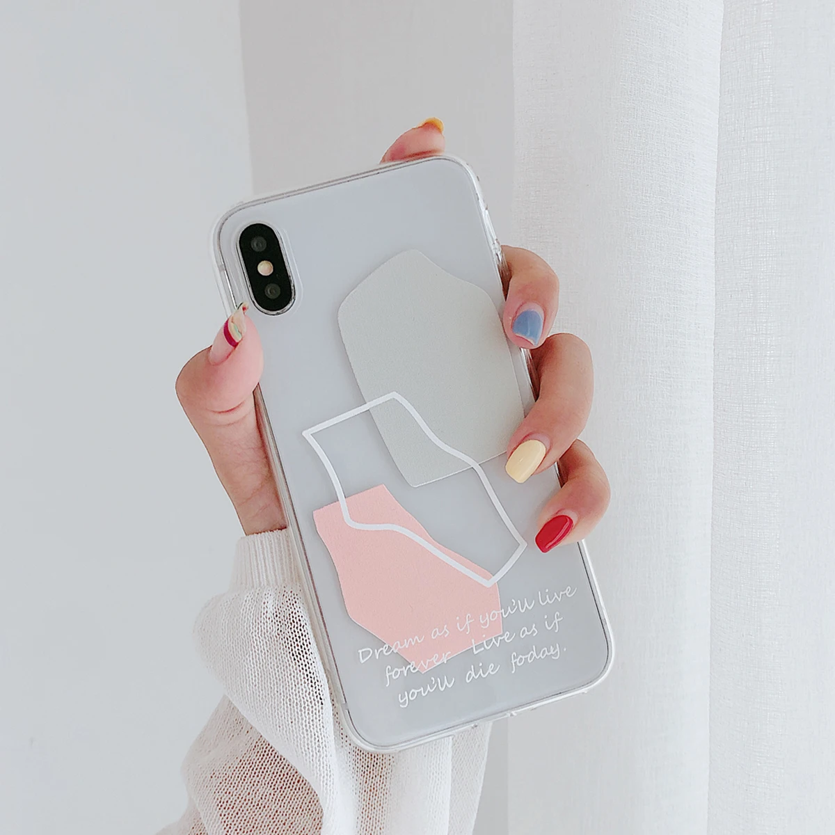Прекрасный Простой геометрические блоки шаблон чехол для Apple iphone 6 6S 7 8 Plus X XR XS
