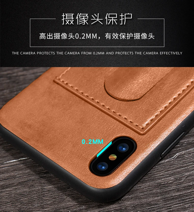 SFor-funda de tel&eacute;fono para Apple Iphone X, carcasa de cuero PU + TPU con ranura para tarjeta, carcasa de lujo para Apple Iphone X, Fundas de 5,8 pulgadas-2