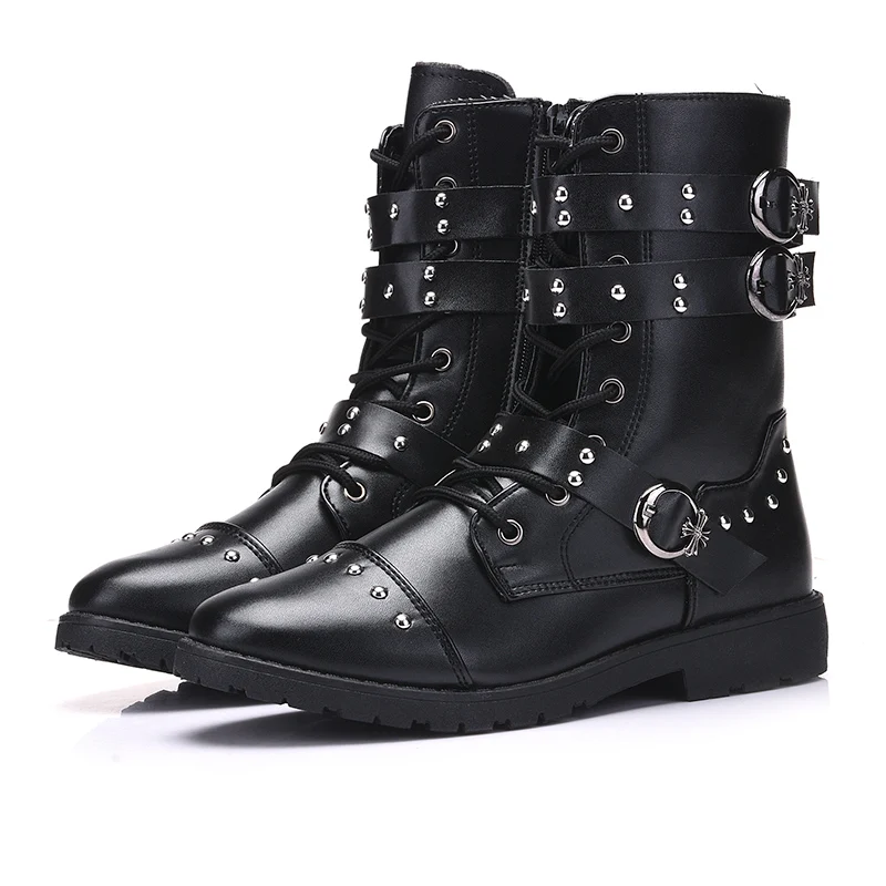 Мода 2017 г. Для мужчин ботинки осень зима из искусственной кожи мотоботы Мужчин's