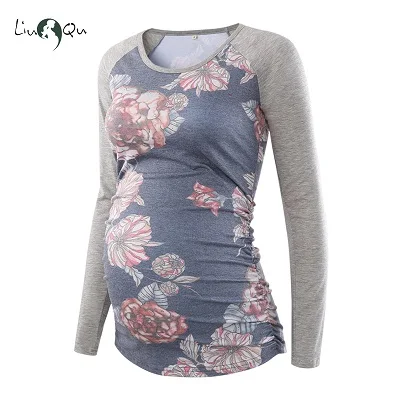 1pcs as pic Комплект из 3 предметов, Одежда для беременных, женские блузы с принтом, топы с длинными рукавами для кормящих, футболки, одежда для беременных, ropa mujer - Цвет: 1pcs as pic