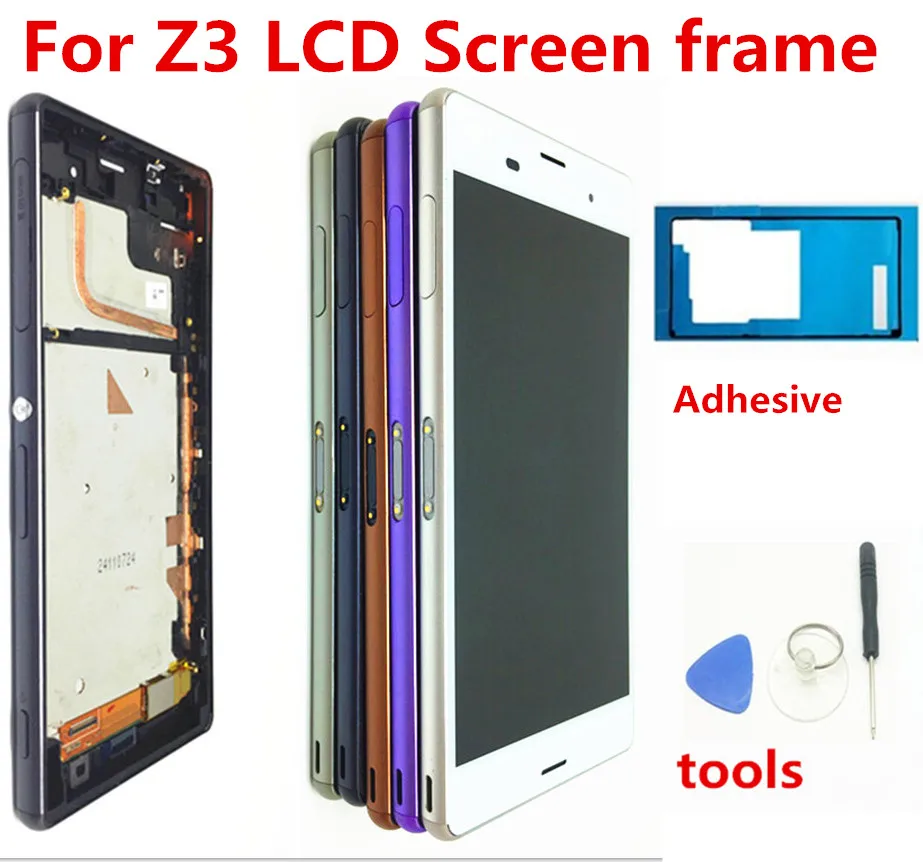 Для sony Xperia Z3 Экран 1920x1080 5,2 ''ЖК-дисплей для sony Z3 Дисплей Сенсорный экран с рамкой D6603 d6633 D6653 L55T инструменты