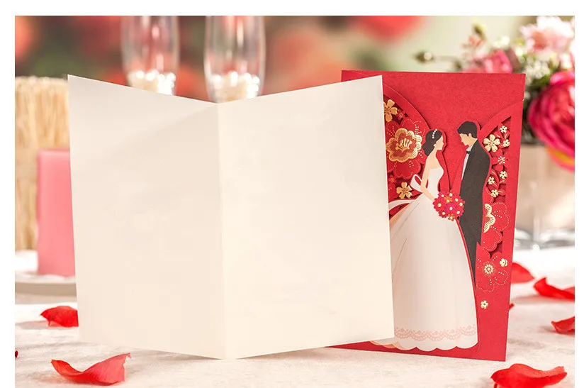 1 комплект свадебные пригласительные открытки в виде Красной самплефлоры