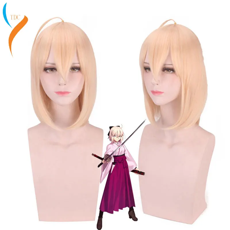 Женский парик из аниме Fate Grand Order Sakura Saber Okita Souji короткие синтетические парики для