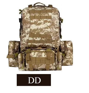 Sinairsoft 50L MOLLE мужчины рюкзак тактика мужской рюкзак hik высокая производительность штурмовой Путешествия Военный Рюкзаки рюкзаки армии сумка - Цвет: DD