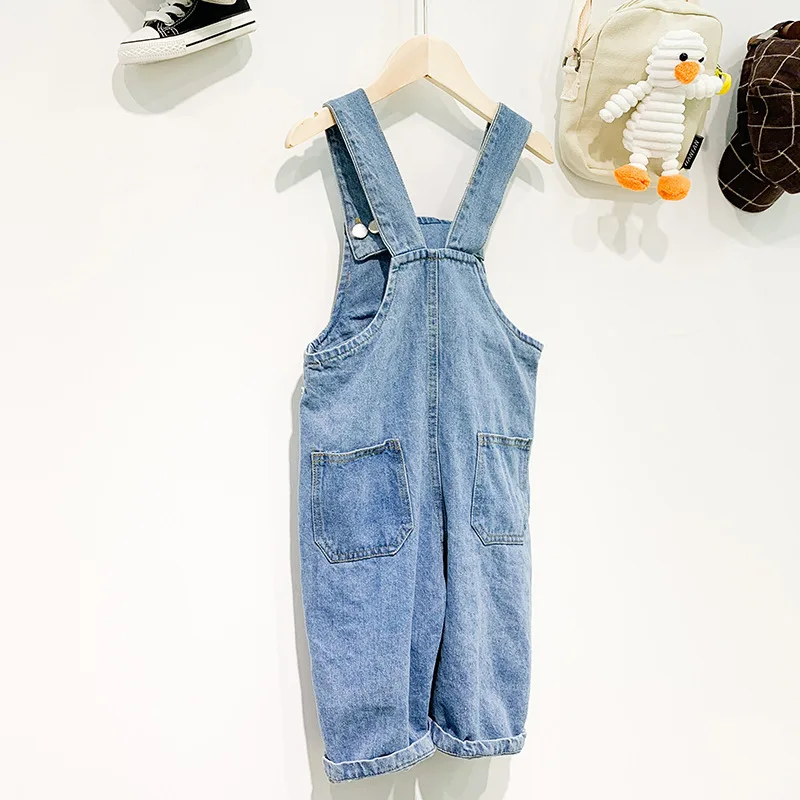 

New Spring Autumn Baby Girls Denim Bib Pants Infant Jumpsuit Lovely Overalls for Children Boys Roupas De Bebe Free Shipping