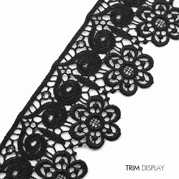 Черная кружевная лента отделка аппликация Φ рельефное украшение швейные