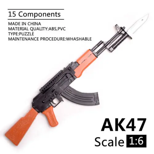 1/6 масштаб AK47 технические головоломки строительные кирпичи оружие