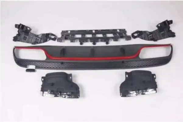 ABS краска 4 выхода Автомобильный задний бампер спойлер губа диффузор для Mercedes Benz