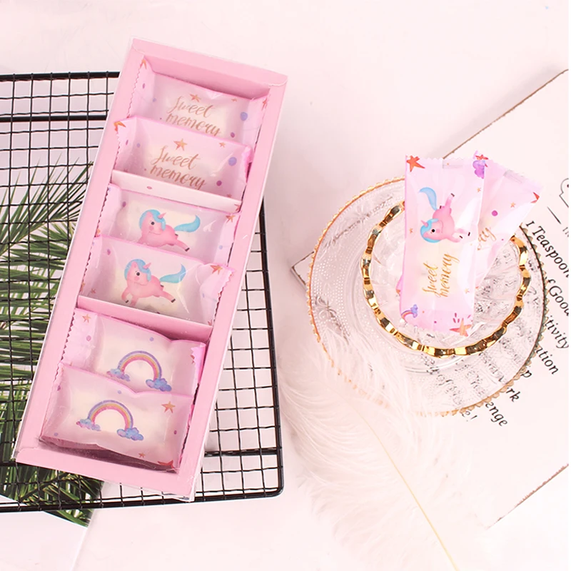 25 шт Kawaii ЕДИНОРОГ розовый сахар мешок Nougat машина упаковка конфеты закуски