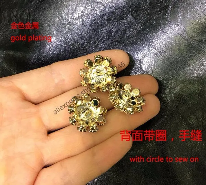 2 шт./лот 22 мм светло зеленые сапфировые синие хрустальные пуговицы Золотые