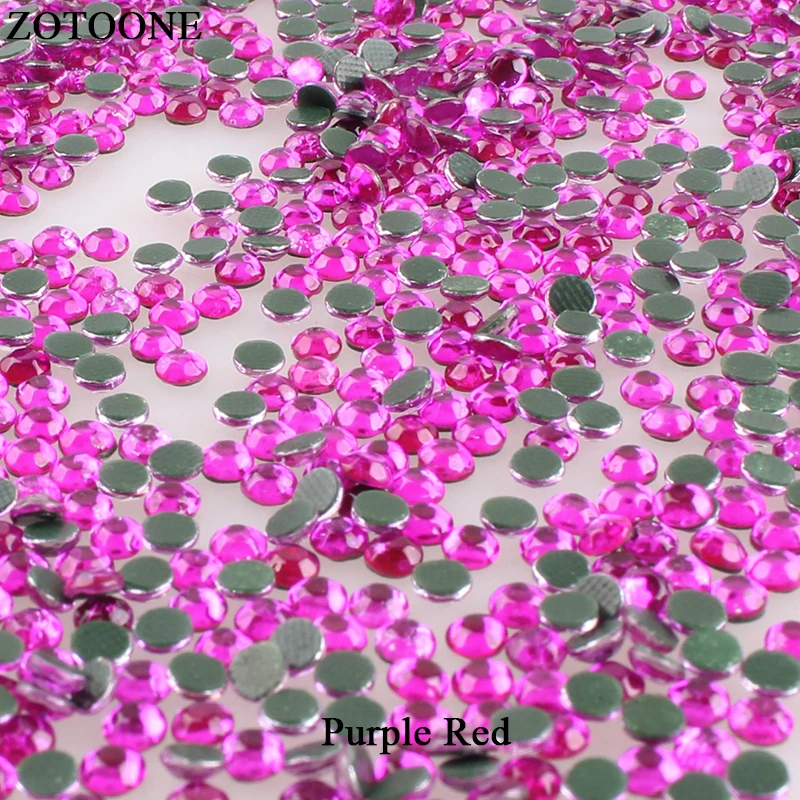 ZOTOONE фиолетовые красные кристаллы стразы нейл арта Flatback Стразы с прямой основой