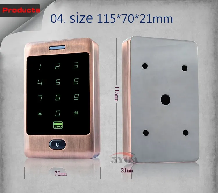 5YOA BC30FY RFID Контроль доступа Водонепроницаемый 125 кГц сенсорная клавиатура система контроля допуска к двери KDL металлический чехол Корпус Подсветка клавиатуры