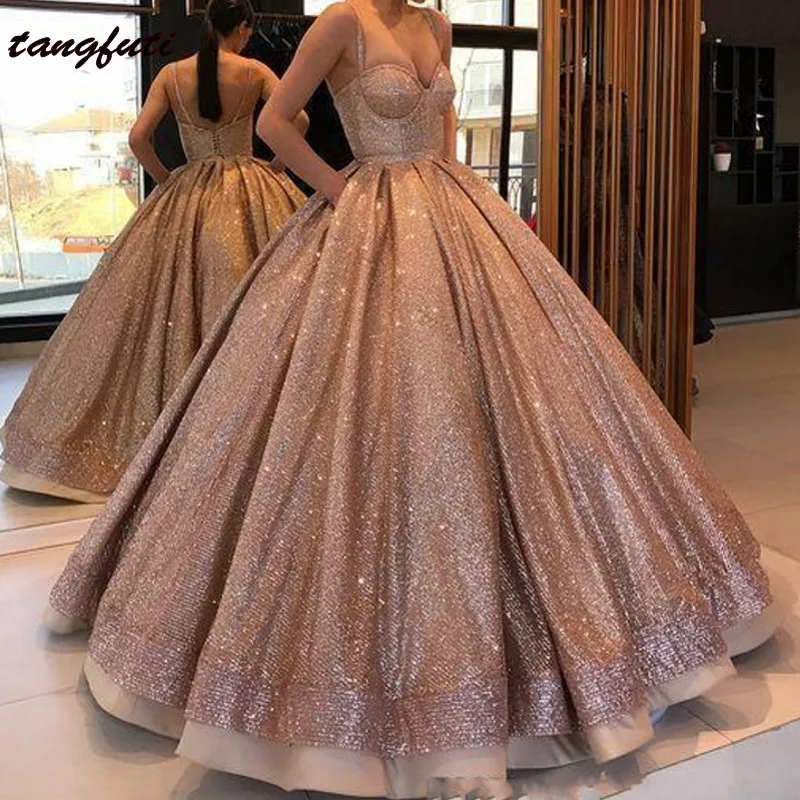 Розовое Золотое пышное платье, длинное бальное платье, милое 16 платье, Vestidos 15 anos, бальное платье, вечерние платья, милое 15 платье для девочек - Цвет: Same as Photo