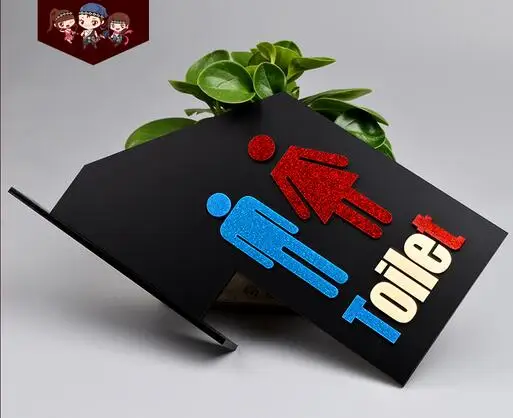 

Acrylic toilet room wall signage plage board