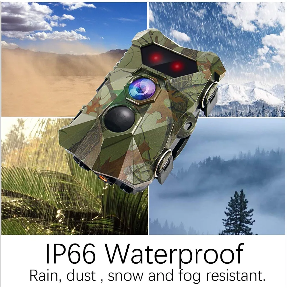 Фотоловушка PDDHKK 1080P HD 16 МП водонепроницаемая IP66|Камеры для охоты| |