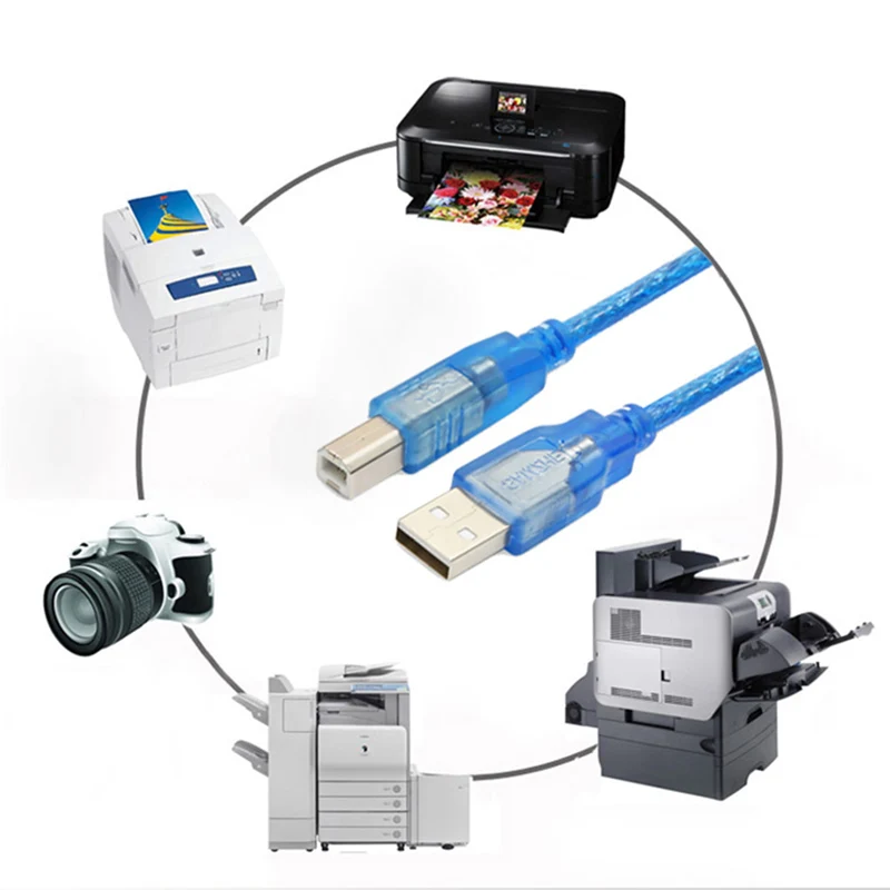 IMODO 1/3/5/10 м USB кабель для принтера прозрачный Type A Male to B сканер 2 0 печати Canon Epson HP