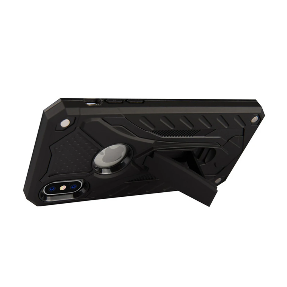 Armor Case Holder For iPhone XS MAX XR X 8 7 Plus Shockproof Full Protective Cove Invisible Bracket Stand for Funda |